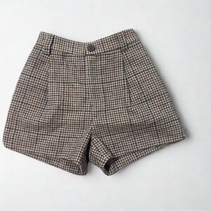 Anthropologie Brown Plaid Women Shorts